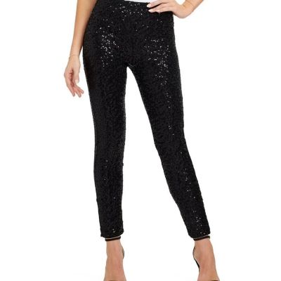 TIPSY ELVES BLACK SEQUIN HIGH RISE LEGGINGS Women's Size 1X   NEW!!